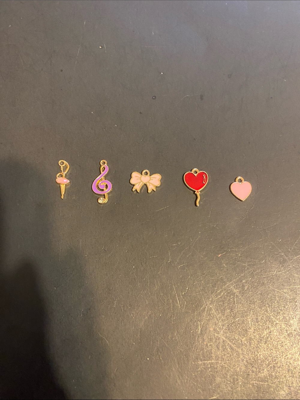 Fashion Jewelry Pink and Red Enamel Charm Necklace Set